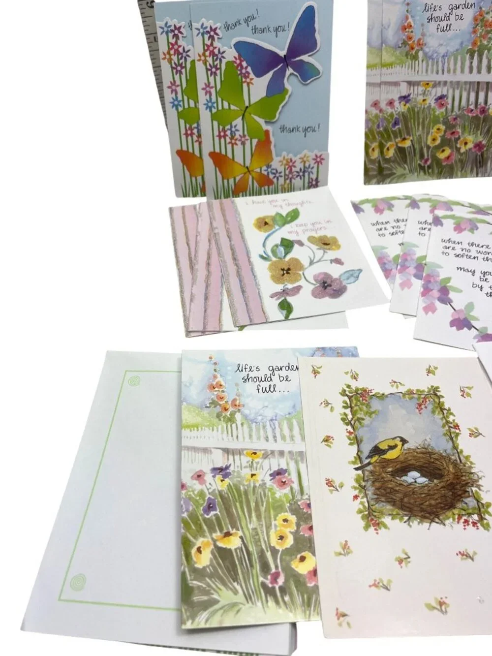 Assorted 19 Greeting Cards With 11 Envelopes - Birthday Thank You & More Floral